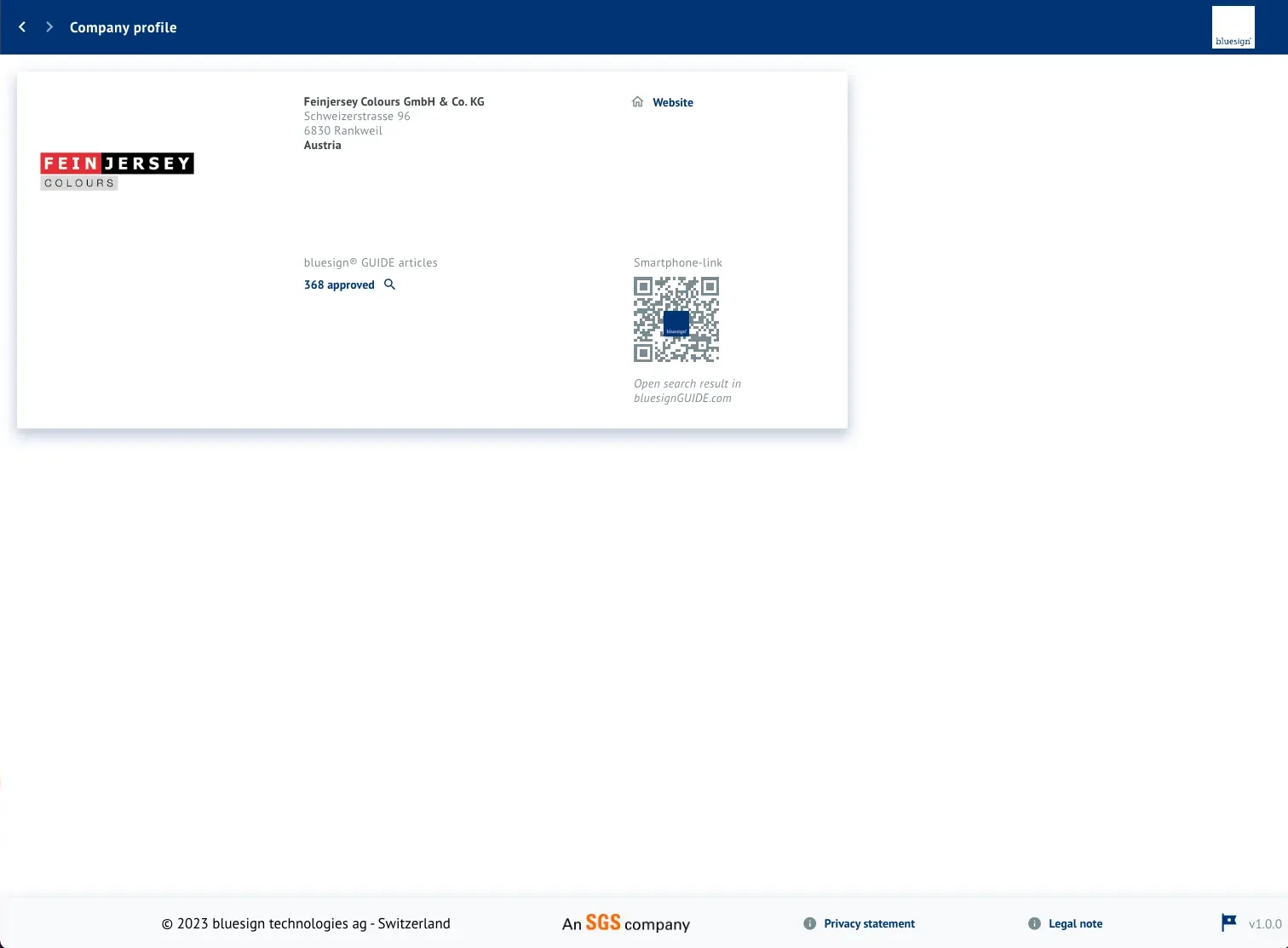 Screenshot aus dem Projekt: bs compprofile
