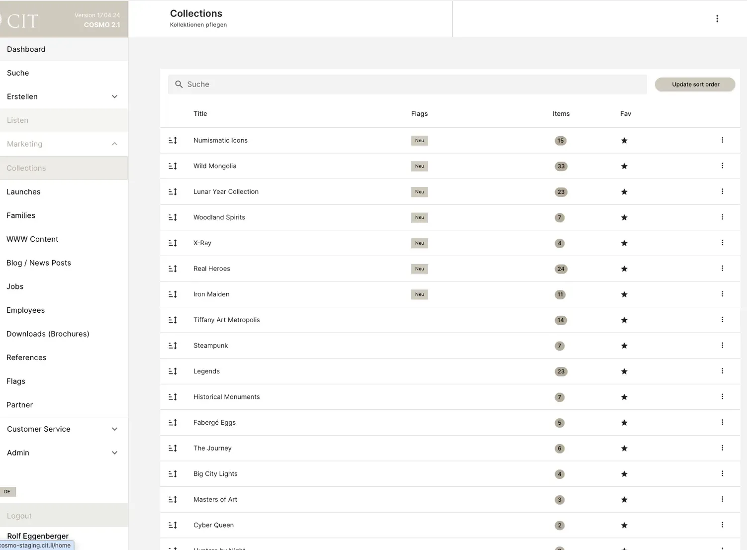Screenshot aus dem Projekt: cit list