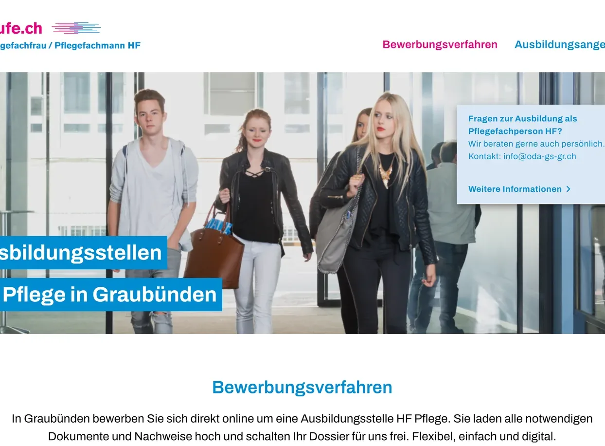 Screenshot aus dem Projekt: oda home